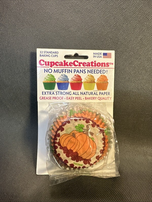 Cupcake Creations Pumpkin Patch Cupcake Liners No Muffin Pan, 32 Cups