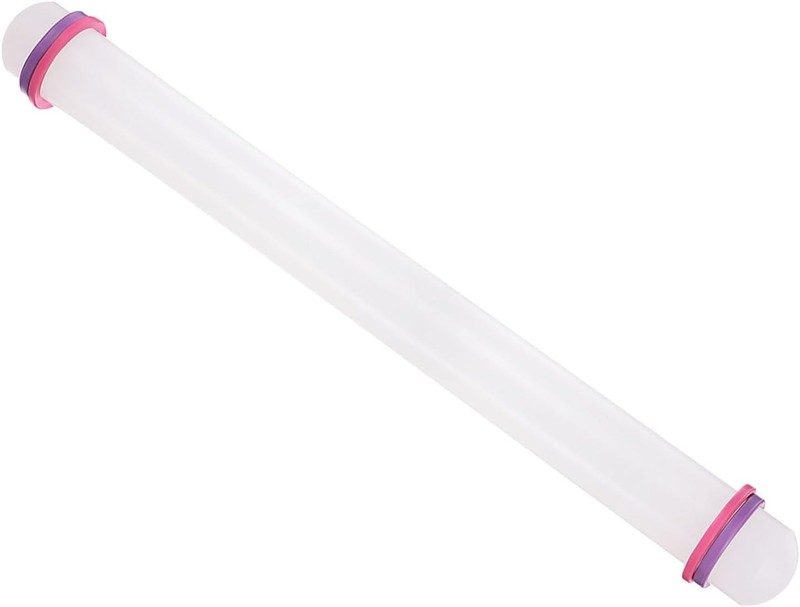 9" PP Plastic Non-Stick Fondant Rolling Pin W/ Guide Rings Clay gallery