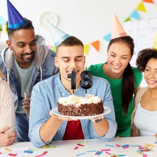 th Birthday Candles Candles forth Birthday Decorations for Boys Happy 18 Black gallery