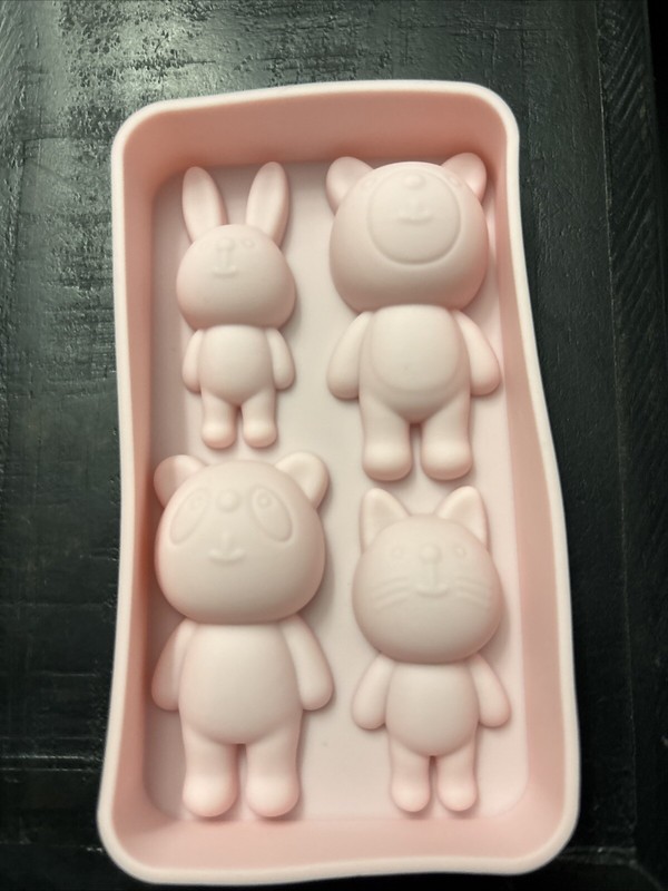 Cat Kitten Panda Bear Rabbit Body 2 Silicone MOLDS Chocolate Ice Cream Cake Soap gallery