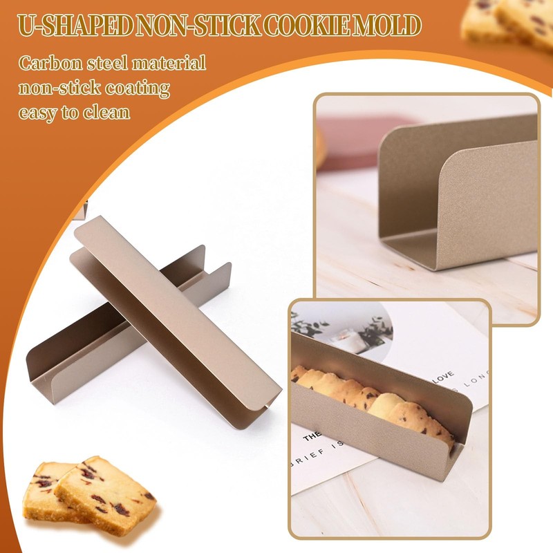 4PCS Cookie Cutter Long Non- Stick, Rectangle Cookie Cutters, Carbon Steel Co... gallery