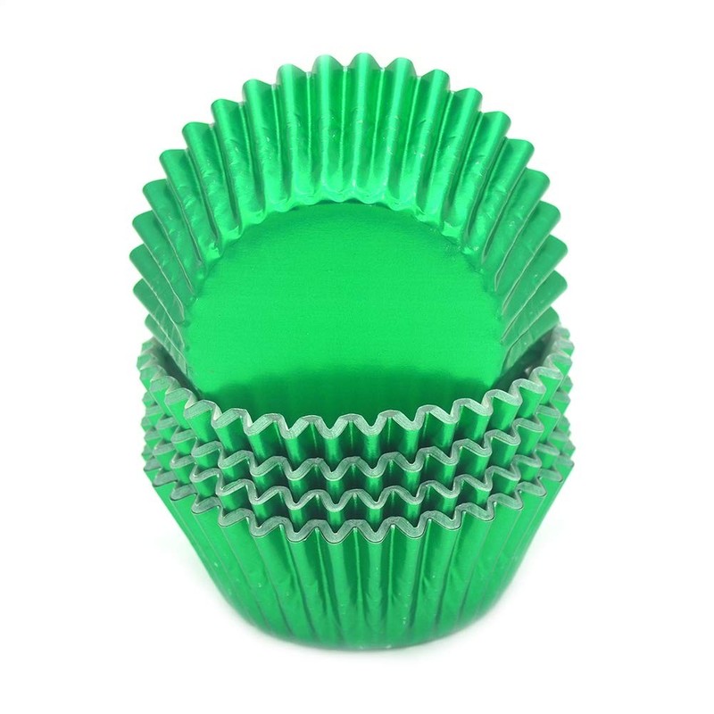 100-Count Standard Green Foil Cupcake Liners Muffin Baking Cups for Party
