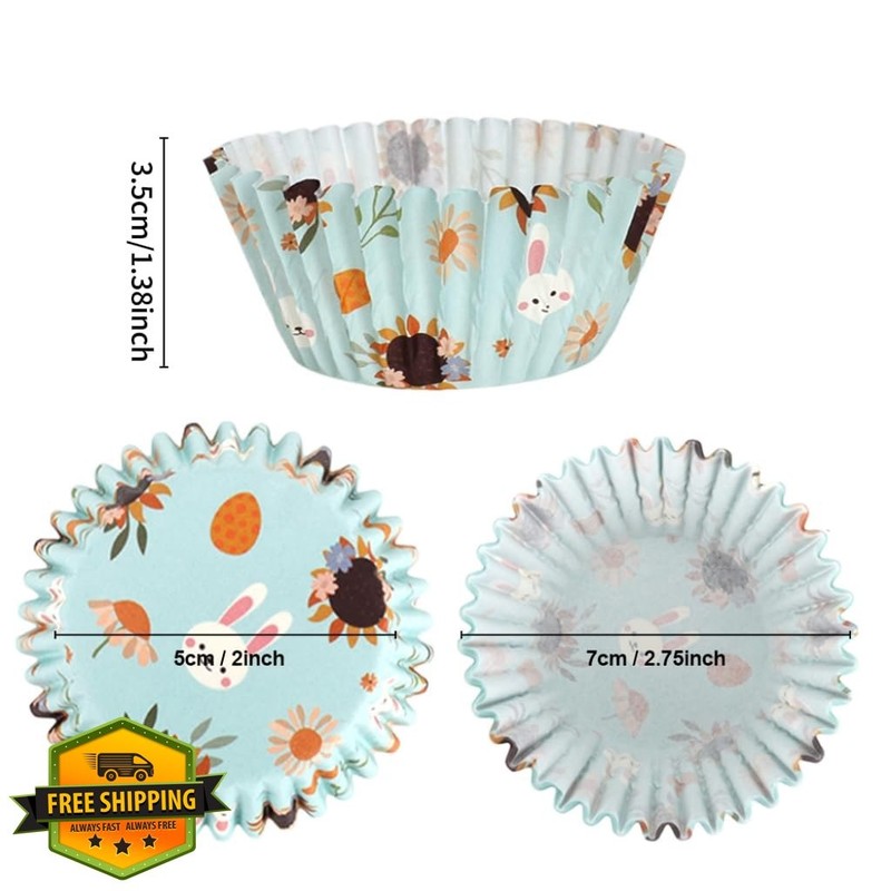 Kiopdse Easter Light Blue Cupcake Liners 100ct gallery