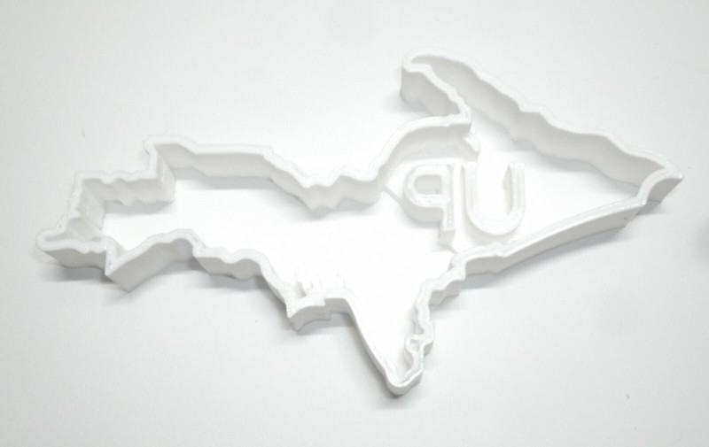 PURE MICHIGAN UPPER PENINSULA UP INITIALS IN OUTLINE COOKIE CUTTER USA PR998