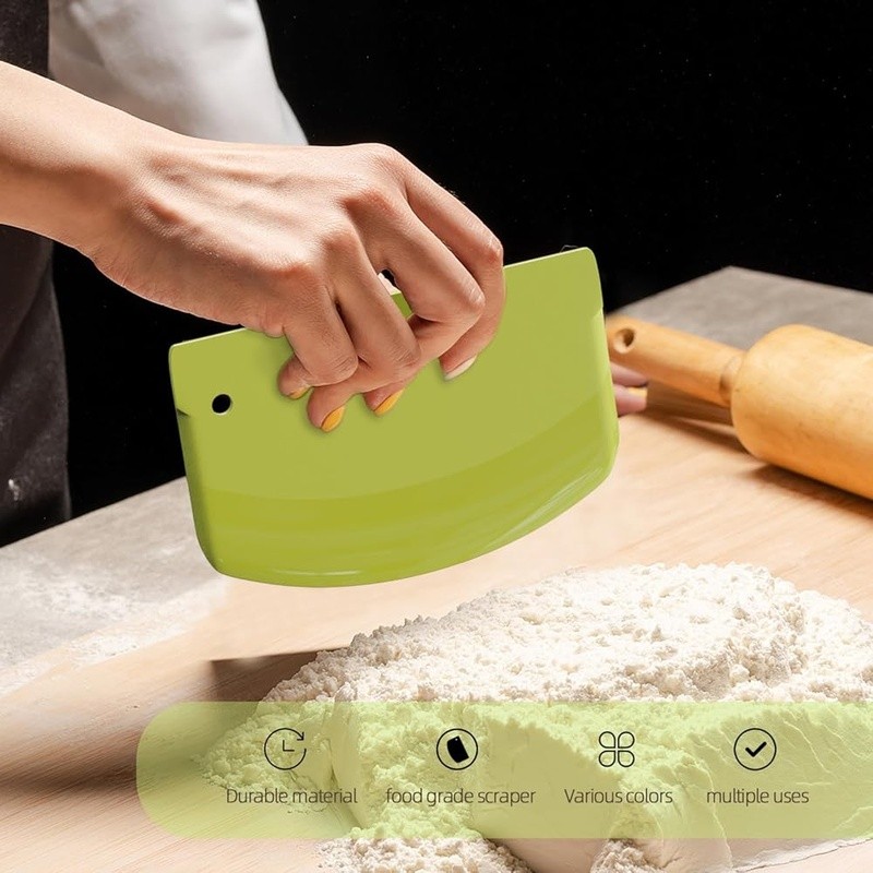 Dough Scraper Set 4PCS Flexible Food Safe PP Plastic Baking Tools Kitchen Cutter gallery