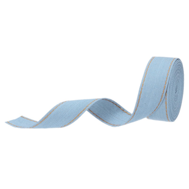 1 Inch Denim Fabric Ribbons, 3 Yards Denim Bow Jean Ribbon, Sky Blue 25mm