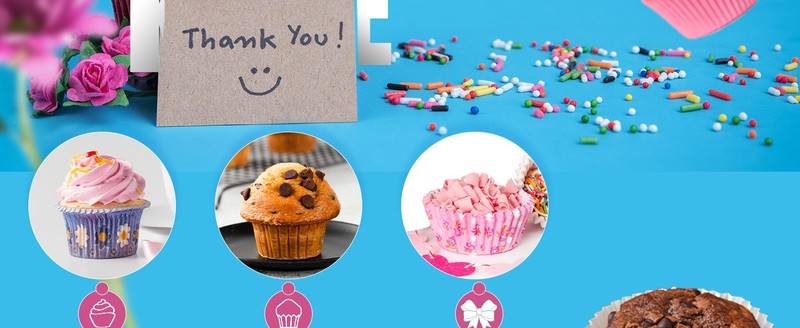 QiQee 300 Counts Cupcake Liners - 6 Solid Blue Colors Cupcake gallery