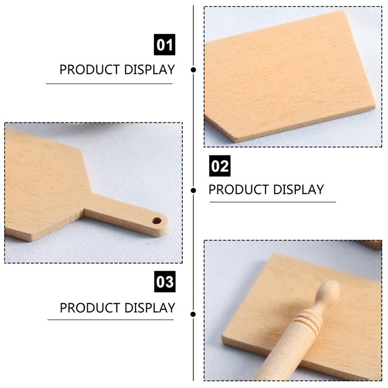 Mini Rolling Pin And Miniature Board For Kids Doll House Decoration gallery
