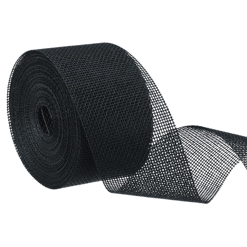 Burlap Ribbon,2 Inch Wide 10 Yards Burlap Wired Ribbon, Black