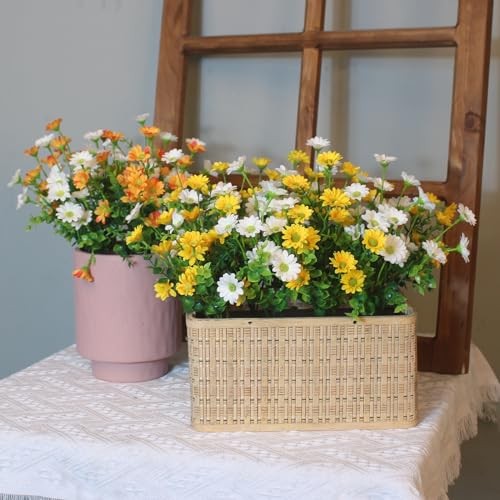 Fake Flowers Flowers for Spring Summer Decor - 8 Bundles Outdoor Yellow gallery
