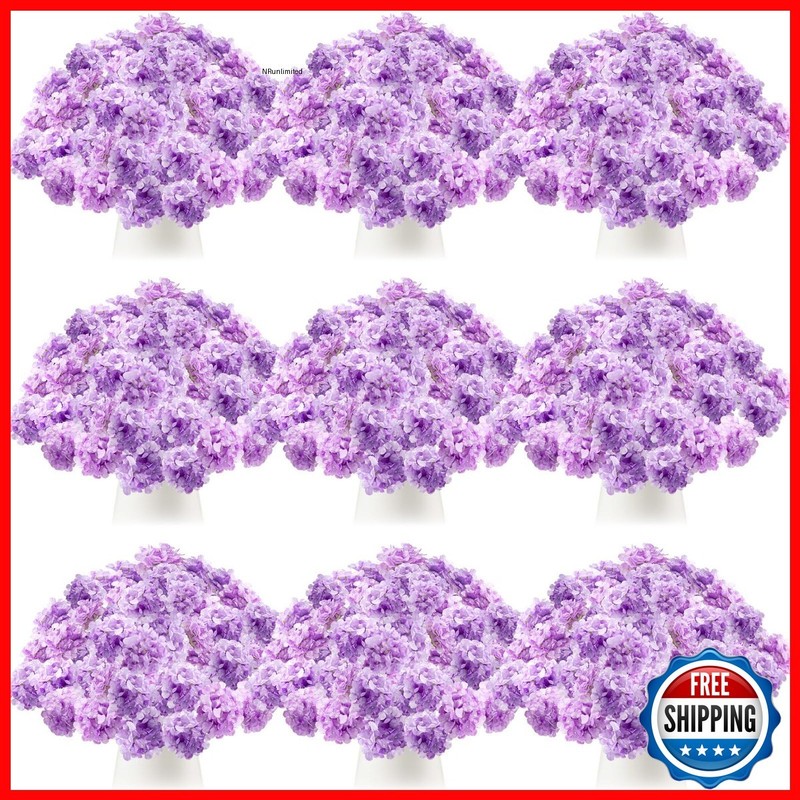 Tigeen 100 Pcs Hydrangea Artificial Flowers Bulk 7.48 Inch Artificial