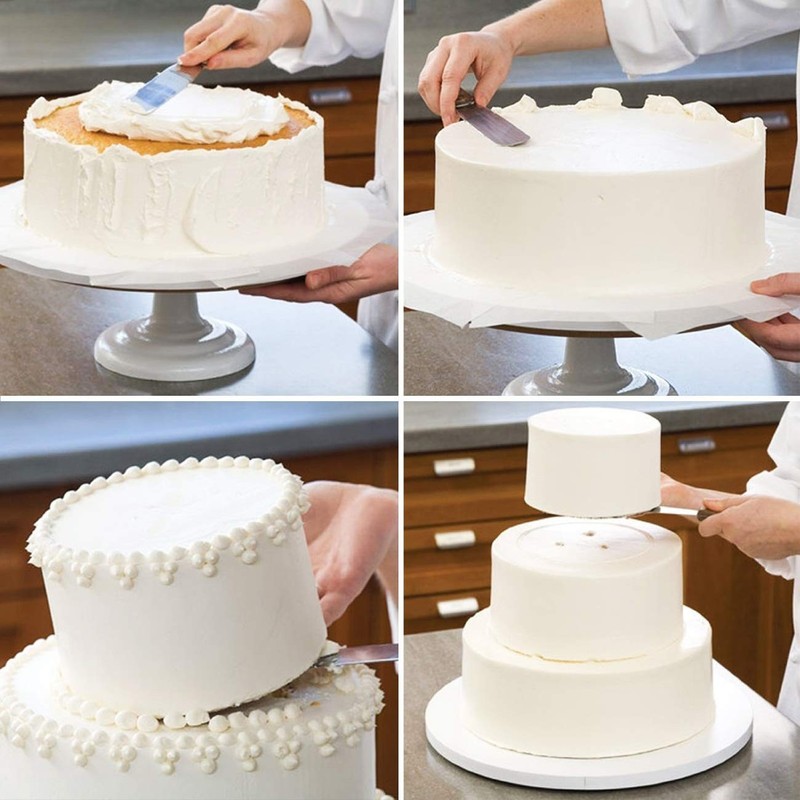 4PCS Straight Cake Icing Spatula Set 4” 6” 8” 10” Professional Stainless Stee... gallery