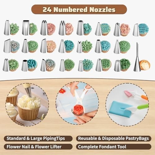 720PCS Cake Decorating Set - Turntable, Pans, Piping Tips, Spatulas & Tools gallery
