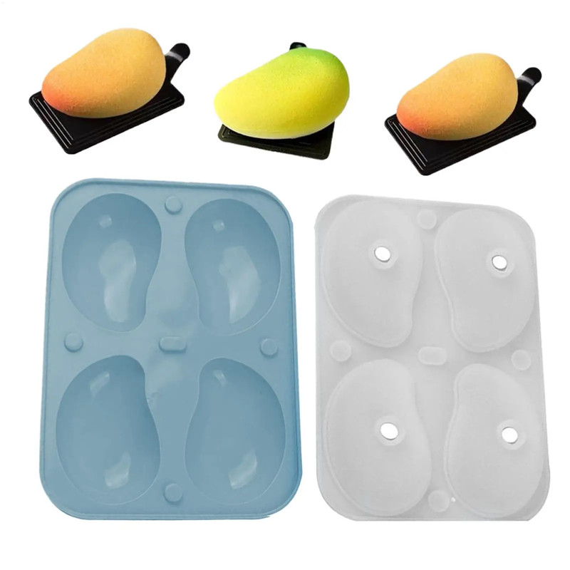 3D Mango Silicone Mold 4-Cavity Food Grade Mousse Cake Molds Kitchen Baking Tool gallery