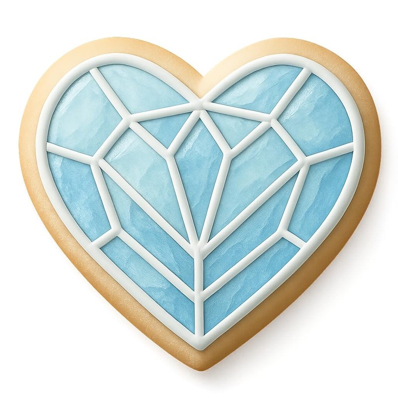Crystal Heart Gem Cookie Cutter - 4x3.3" Premium Party Design Tool gallery