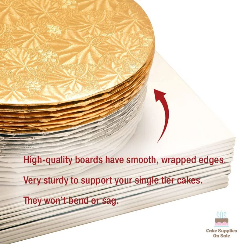Gold Round Thin Drum 10" 1/4" 25 count Cake Boards Display Base Wedding Party gallery