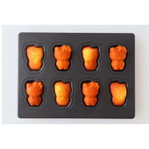 Hello Kitty Madeleine Baking Mold 8 pcs Metallic Black Teflon Matsunaga KMP077 gallery