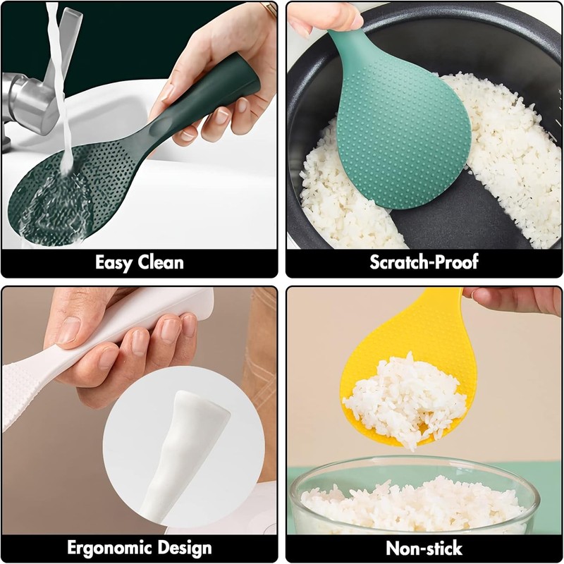 Silicone Standing Rice Spatula with Non-Sti Paddle, Heat gallery