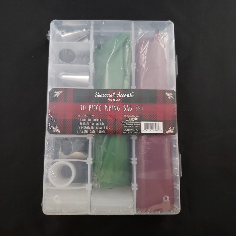 Seasonal Accents Decorating Set Kit NIP 30 Piece Cake Frosting Cupcake Cookies