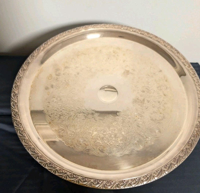 WM Rogers Silverplate 742 Cake Stand 12.25” In Diameter X 4.5” Tall gallery