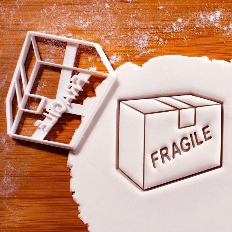 Fragile Box Cookie Cutter – housewarming house moving party new home homeowner