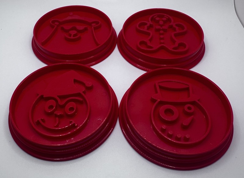 Pampered Chef Christmas Cookie Cutters Set of 7 Stackable Red Kid Safe gallery