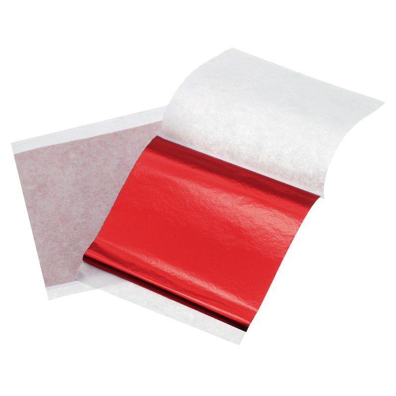 200pcs Leaf Sheets, 3.5″ x 3.5″ Foil Paper Sheets Double Red
