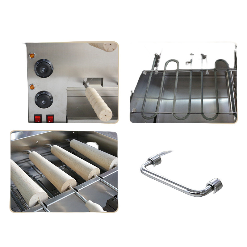 ✅110V Ice Cream Cone Machine Chimney Cake Roll Maker Oven w/ 16pcs Conical Stick gallery