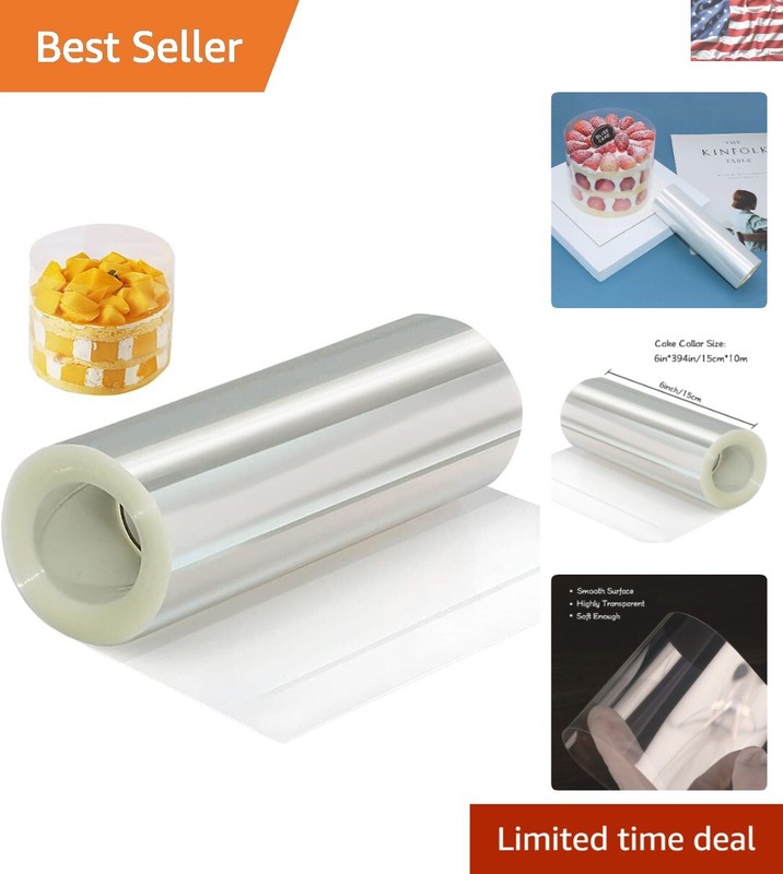 Transparent 6-Inch Acetate Cake Collar Roll – Perfect for Mousse and Desserts