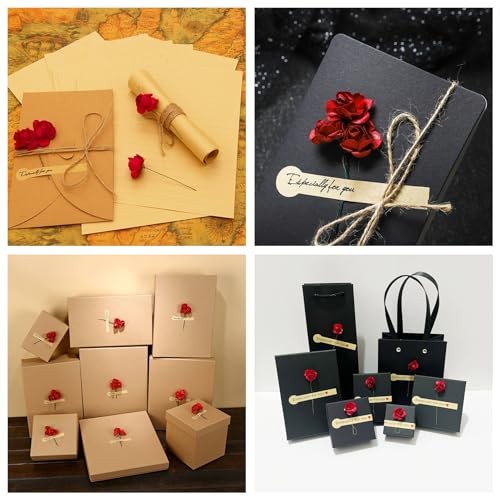 144 Pcs Artificial Mini Fake Rose Flower, Handmade Small Paper Flowers for gallery