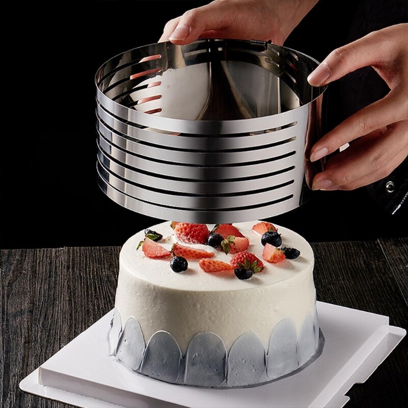 Cutter Leveler Stainless Steel Cake Slicing-Ring 16-20cm DIY Baking gallery