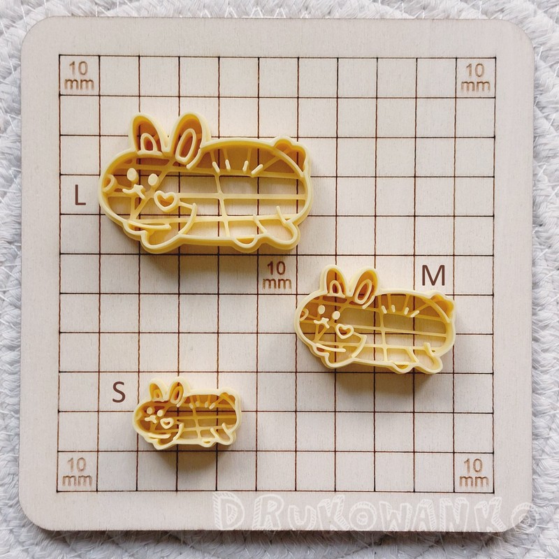 Rabbit Bread Funny Animal Food Pet Polymer Clay Cutter For Earring Jewelry gallery