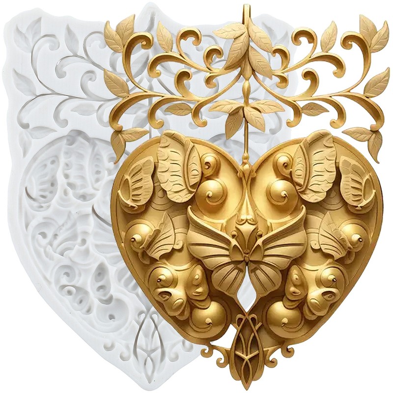 Baroque Style Silicone Molds Relief Flower Fondant Cake Decorating