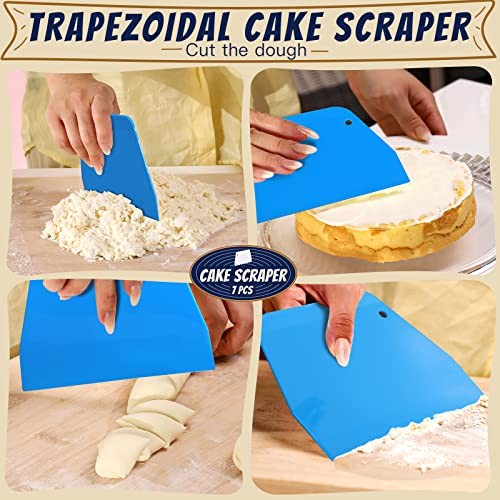 Cake Scraper Cake Smoother, 7 Pcs Cake Tools Icing Scraper Cake Scraper Blue gallery