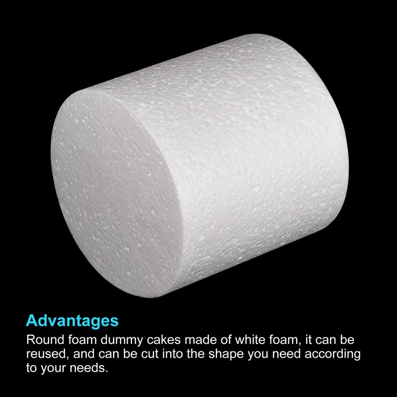 Round Foam Cake Dummy 4 Inch x 4 Inch Circle Dummy Cake Set 2 Pack gallery