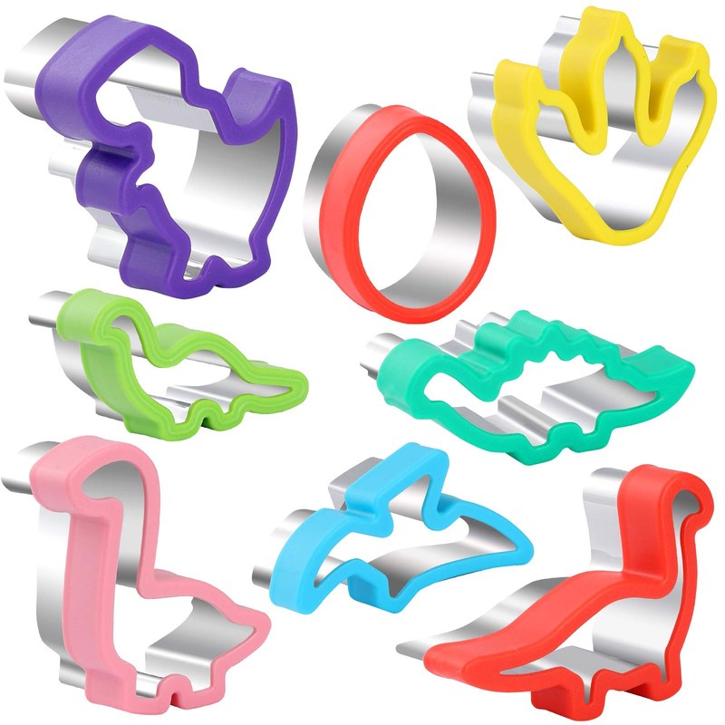 8pcs Stainless Steel Dinosaur Cookie Cutters for Baking Vegetable Food
