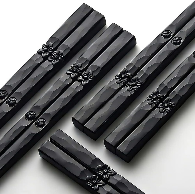 YFWOOD 5 Pairs Fiberglass Chopsticks, Dishwasher Safe Reusable Chopsticks, Non gallery
