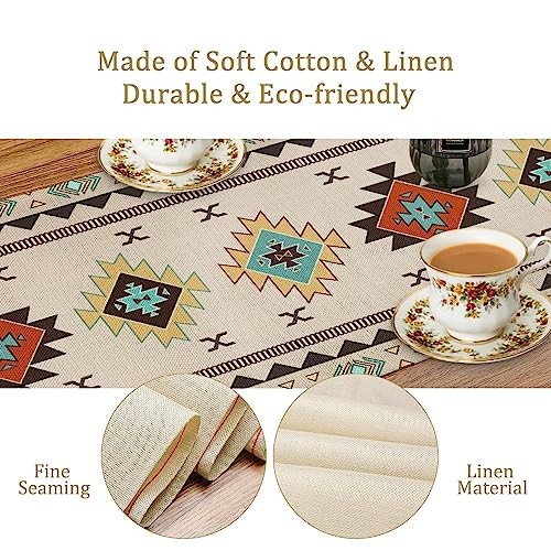 Aztec Southwest Table Runner,Ethnic Style Design Geometric 13x36inch Aztec-4 gallery