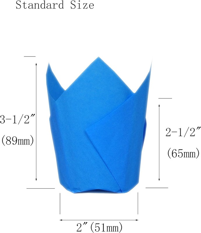 Muffin Greaseproof paper Baking cupcake cups, 2" x 3 1/2" Blue gallery