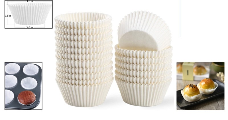 Versatile 500 Count White Baking Cups - No Smell, Grease-Proof & High Quality gallery