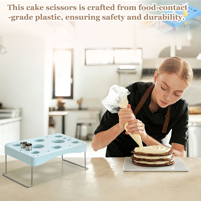 2 Pcs Decorating Piping Bag Holder,11.4 x 7.1 Inch 12-Cavity, Light blue gallery