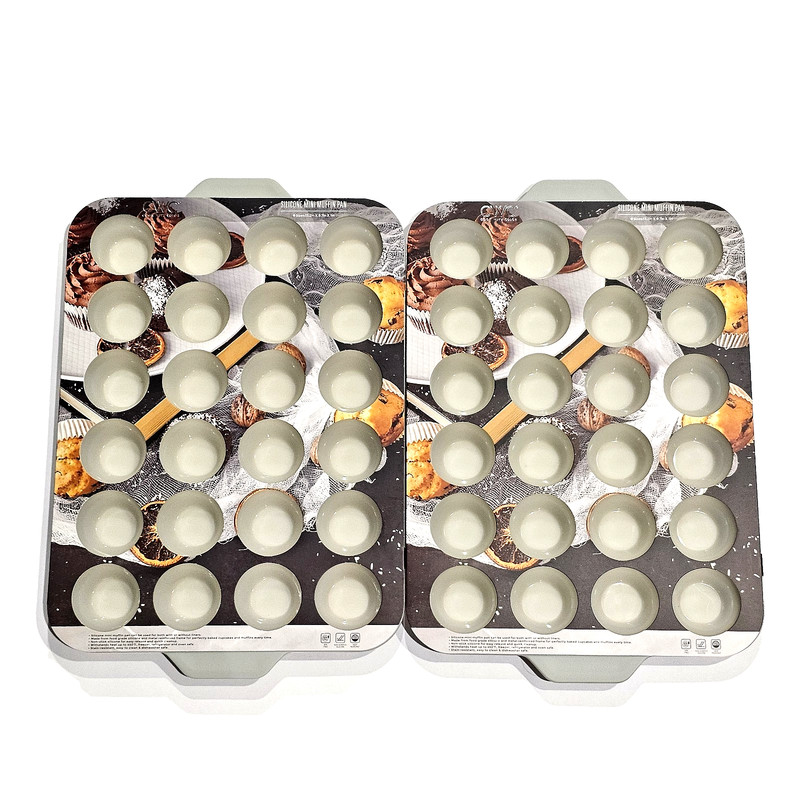 2 Pack Cook With Color Silicone Mini Muffin Pan 13.2in X 9.7in X 1in