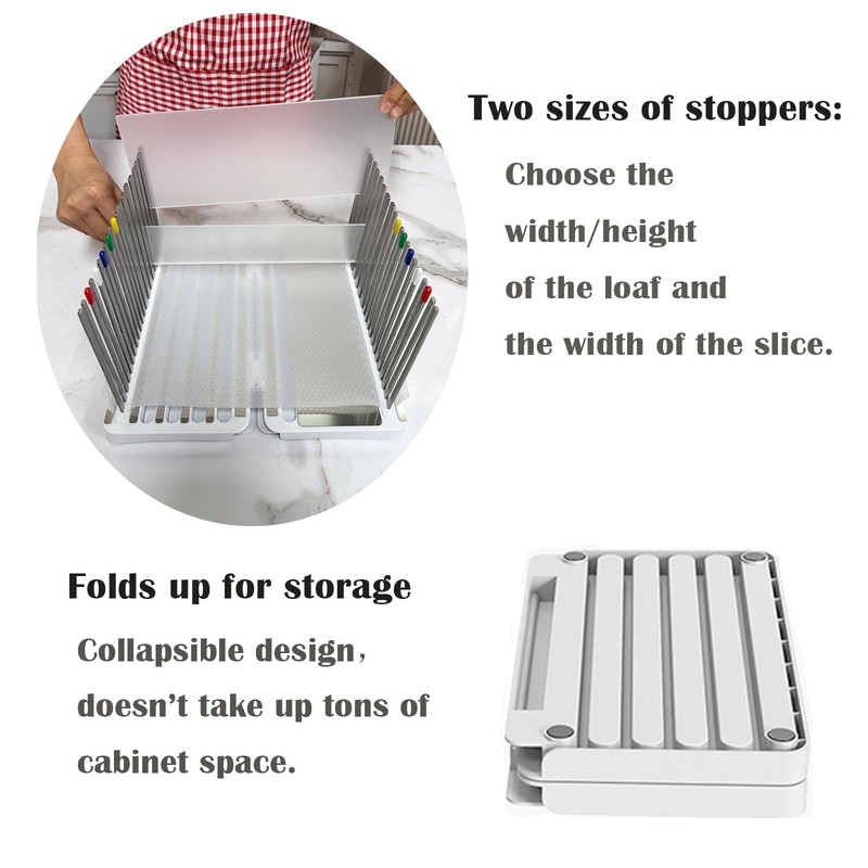 Stainless Steel Bread Slicer for Homemade Bread, Bread Slicing Guide with 20 ... gallery