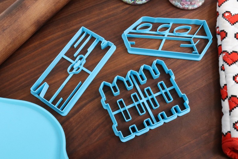 Construction Materials Cookie Cutters, Set 1 - Bag of Cement, Cinderblock, gallery