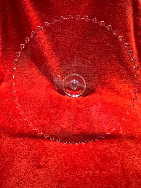 Vintage Candlewick Round Glass Cake Pedestal Stand Elegant 11" gallery