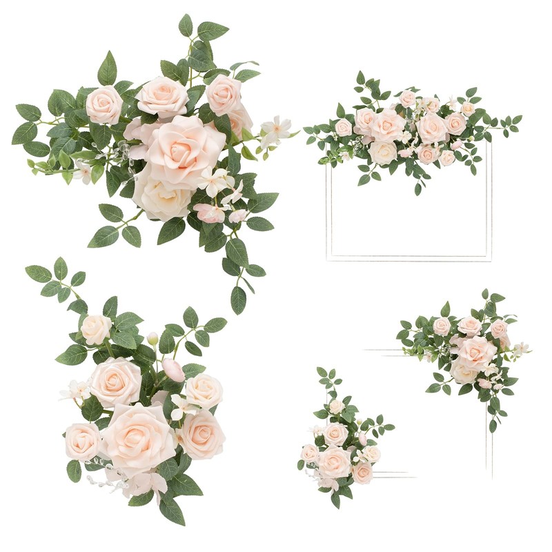 Ling’S Moment Lings Moment 2Pcs Wedding Floral Swag Welcome Sign Artificial