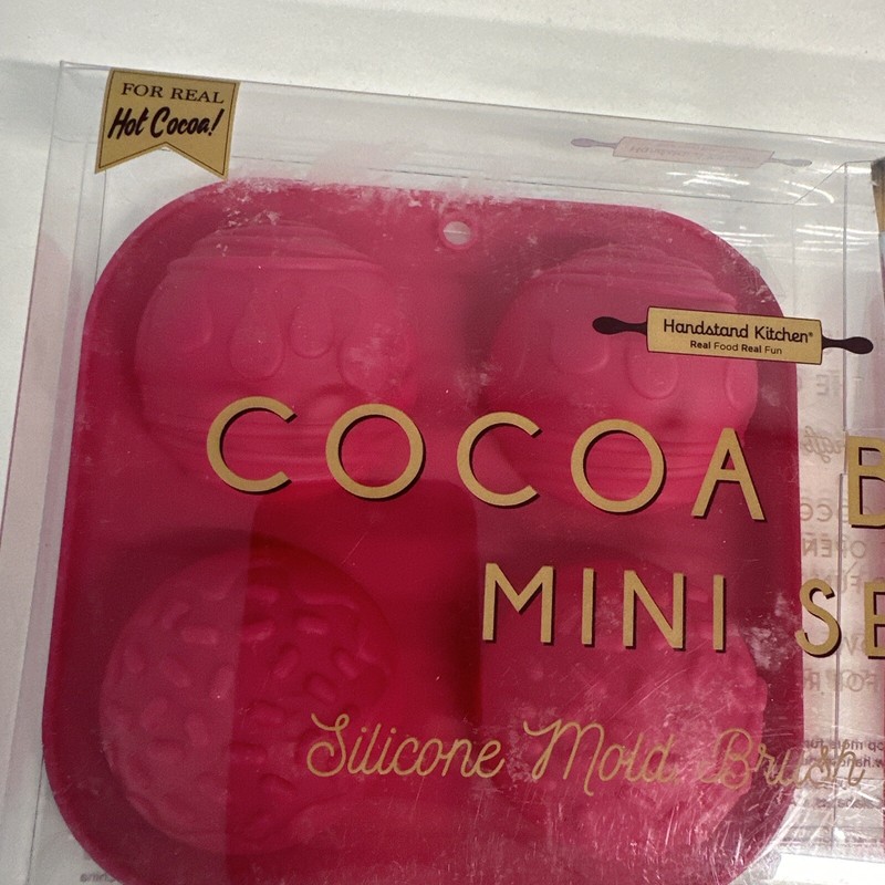 Hot Chocolate Bomb Silicone Mold Set NEW Mold, Brush and Scraper Pink NEW/OPEN gallery