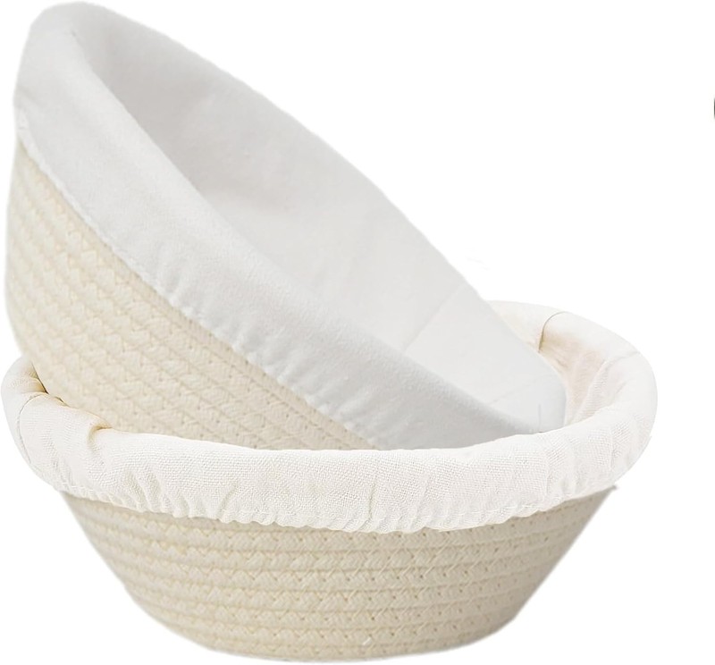 2Pa 8 Inch Banneton Bread Proofing Basket – Cotton Rope Dough Bowl,