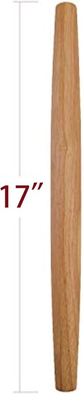 17-Inch French Tapered Rolling Pin in Solid Rubberwood - Effortless Baking Tool gallery