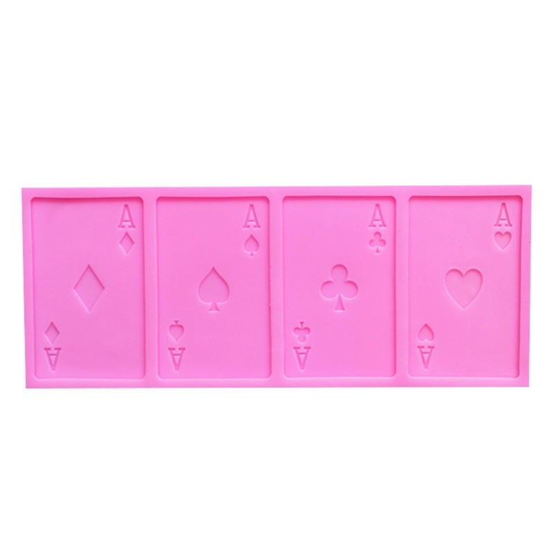 Cookie Cake Silicone Mold Playing Cards Chocolate Fondant DIY Mould